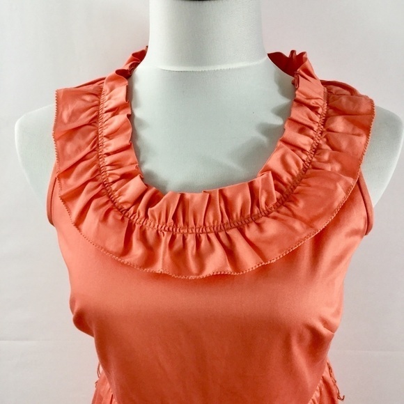 J Crew Ruffle Neck Sleeveless Cotton Sateen Dress Size 6 - Picture 4 of 14